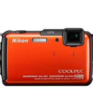 Nikon Coolpix aw110 digital camera.   Waterproof. gps/wifi  + 32gb memory card